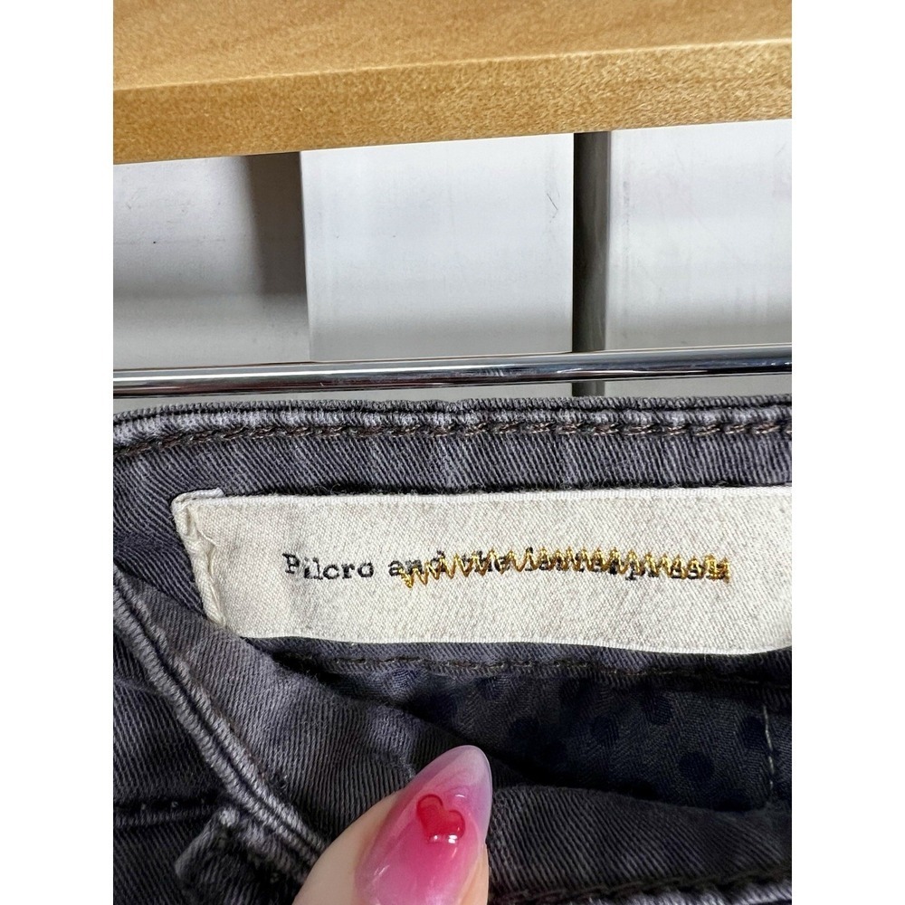 Anthropologie Pilcro Hyphen Fit Embroidered Chino Pants Women's Size 26 Gray - Picture 3 of 15